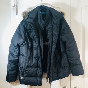 Black Faux Fur Winter Coat